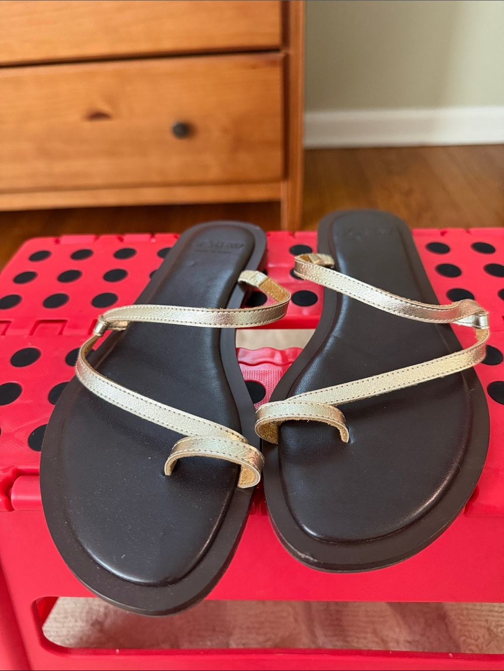 J.Crew Carsen Made-in-Italy Metallic Sandals